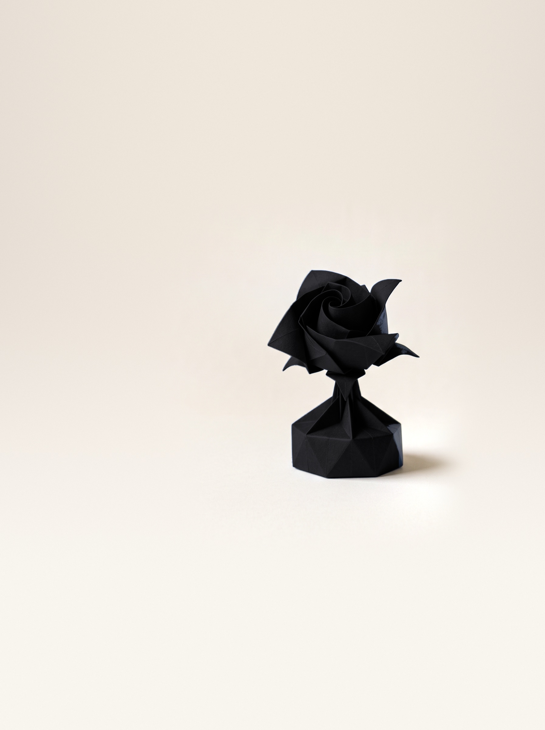 Rose Black, photographed from the front against a neutral studio ground