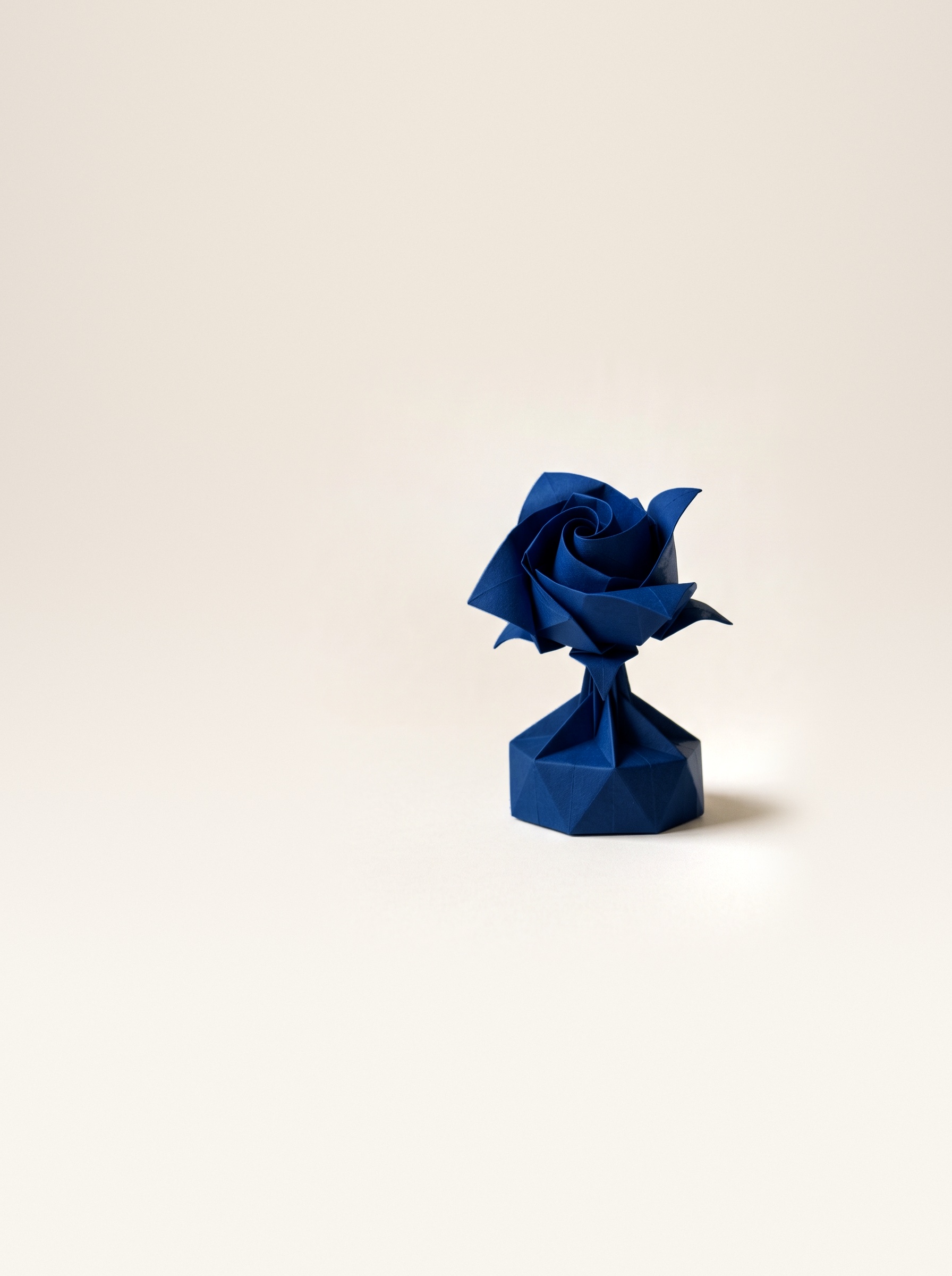 Rose Blue, photographed from the front against a neutral studio ground